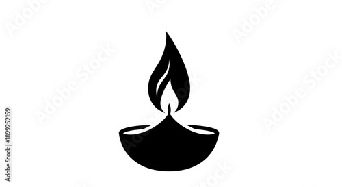 Simple black candle icon with flame on white background.