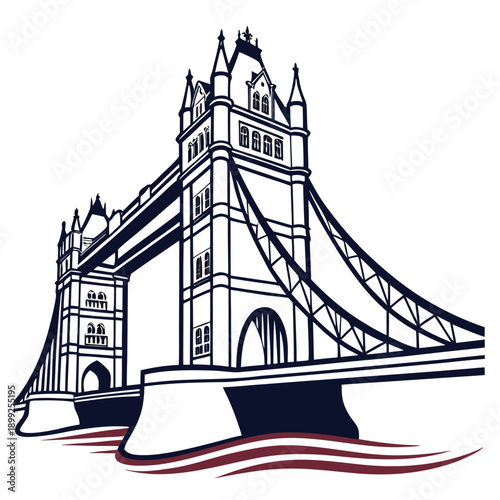 Iconic tower bridge spanning the river thames in london, england