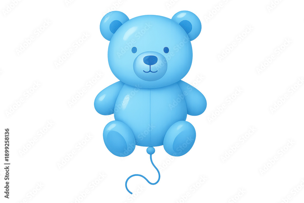 Obraz premium Blue teddy bear balloon celebrating baby boy baby shower