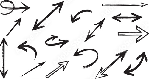 Arrows Collection: A collection of various arrows, each pointing in a different direction and in various designs, offering a versatile visual language for conveying direction, movement, and choices.