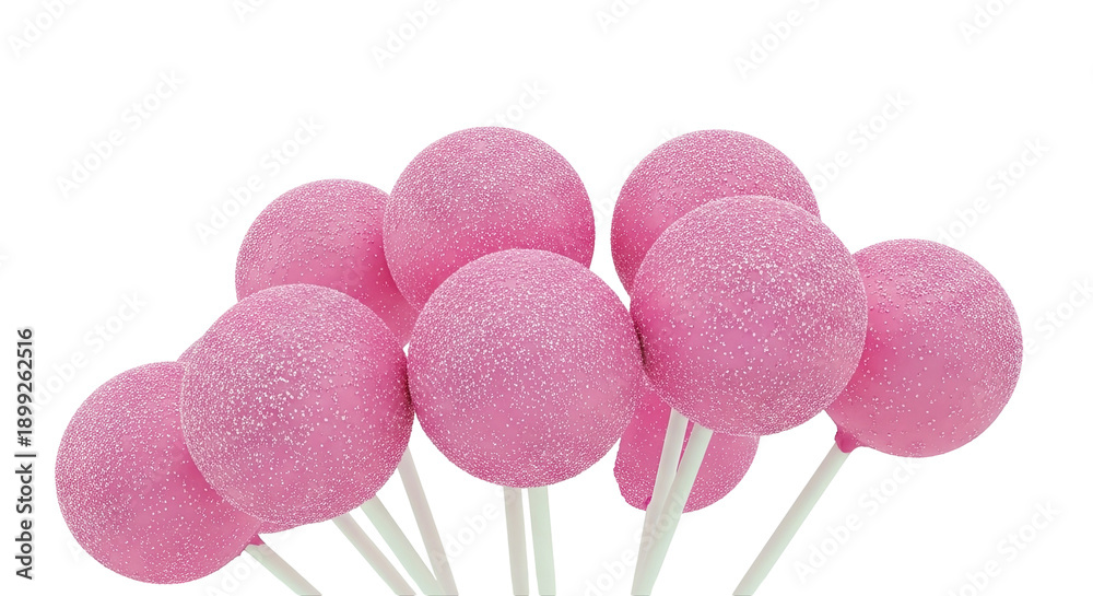 Fototapeta premium Pink Cake Pops with White Sprinkles