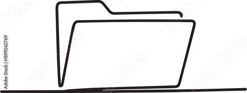 Simple line drawing of office folders on a flat surface from a slightly elevated viewpoint