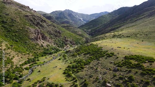 mountain plateau in summer. mountain gorge