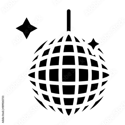 Disco Ball Vector Glyph Icon Design