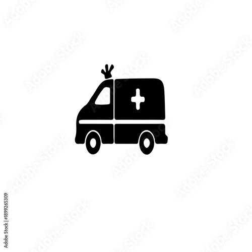 Ambulance Emergency Medical Vehicle Icon, Healthcare Transport Symbol, Flat Vector Illustration.ai