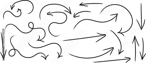 A complex network of arrows and lines in a chaotic pattern