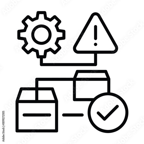 Foto System maintenance warning with connected components and success check