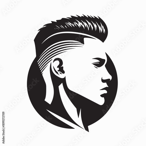 Fade Haircut Logo Vector Image Isolated on White Background