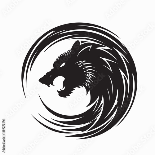 Angry werewolf logo character design vector illustration on white background