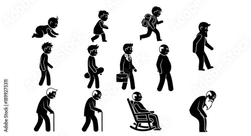 Stages of Human Life Cycle Silhouette Collection.