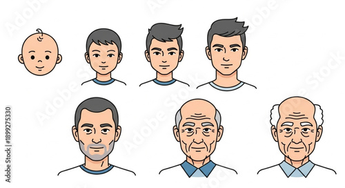 Stages of Human Life Cycle From Baby to Elderly Man.