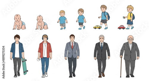 Stages of Human Life from Infancy to Old Age.