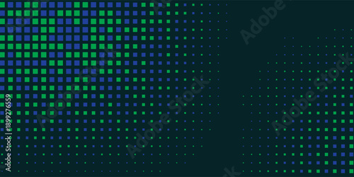 Digital green pixel pattern dark green background. Cyber grid for game interface for tech wallpaper