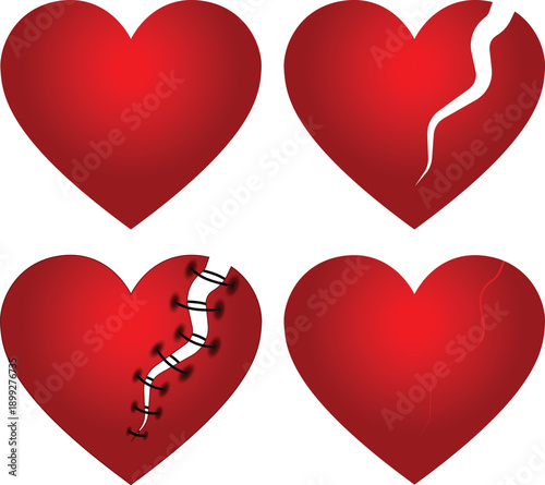 Heart shape design for love symbols, Set simple drawings heart symbols, valentines day related designs and frames, Red heart formed by Available in vector EPS format. editable vector file format