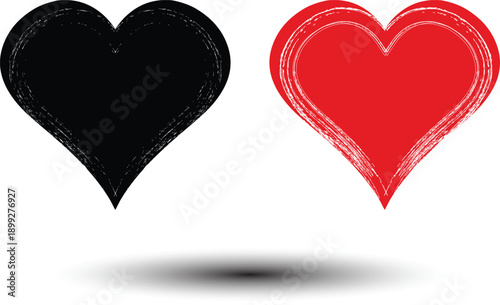 Heart shape design for love symbols, Set simple drawings heart symbols, valentines day related designs and frames, Red heart formed by Available in vector EPS format. editable vector file format