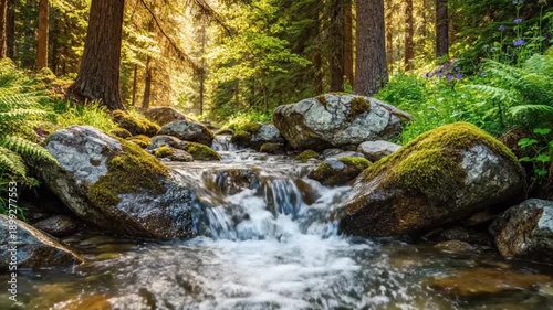 Mountain Stream in the Forest | Crystal Clear Water, Peaceful Nature & Scenic Woodland Views
