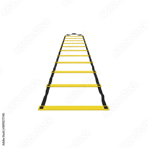 Yellow agility ladder for sports training isolated on transparent background