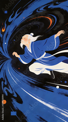 White-Haired Immortal Riding the Wind