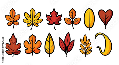 A vibrant illustration of various colorful leaves and a crescent moon are displayed jhgfds.