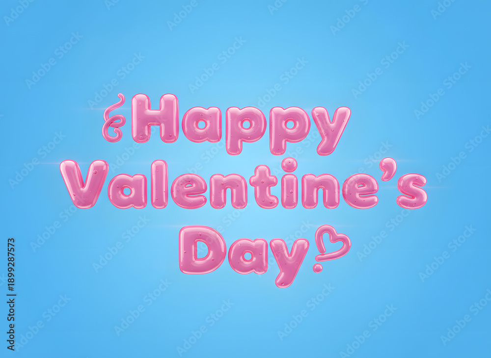 Fototapeta premium Valentine's Day celebration greeting with heart symbol on blue background viewed directly
