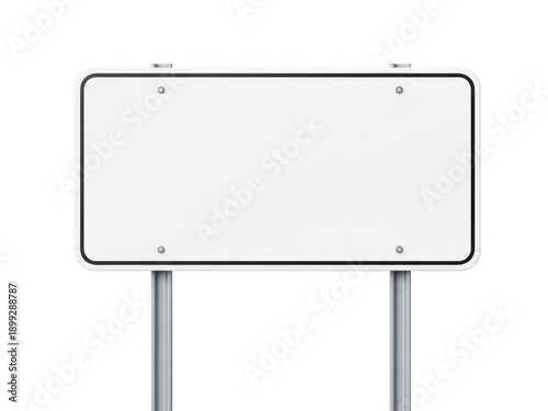 Blank road sign isolated on transparent background