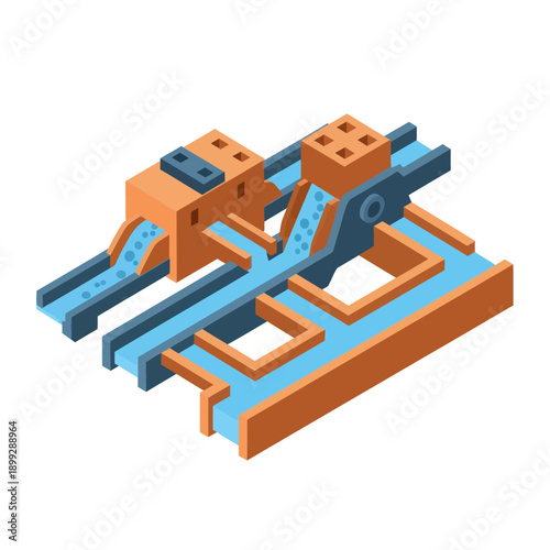 3D Rendering of Mechanical Parts Assembly.