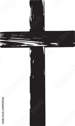 Christian cross silhouette symbol for religious faith and christianity vector illustration