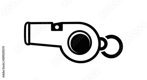 Vector illustration of a black metal camera icon with an optical glass lens isolated on a white background near a business key and a computer magnifying tool