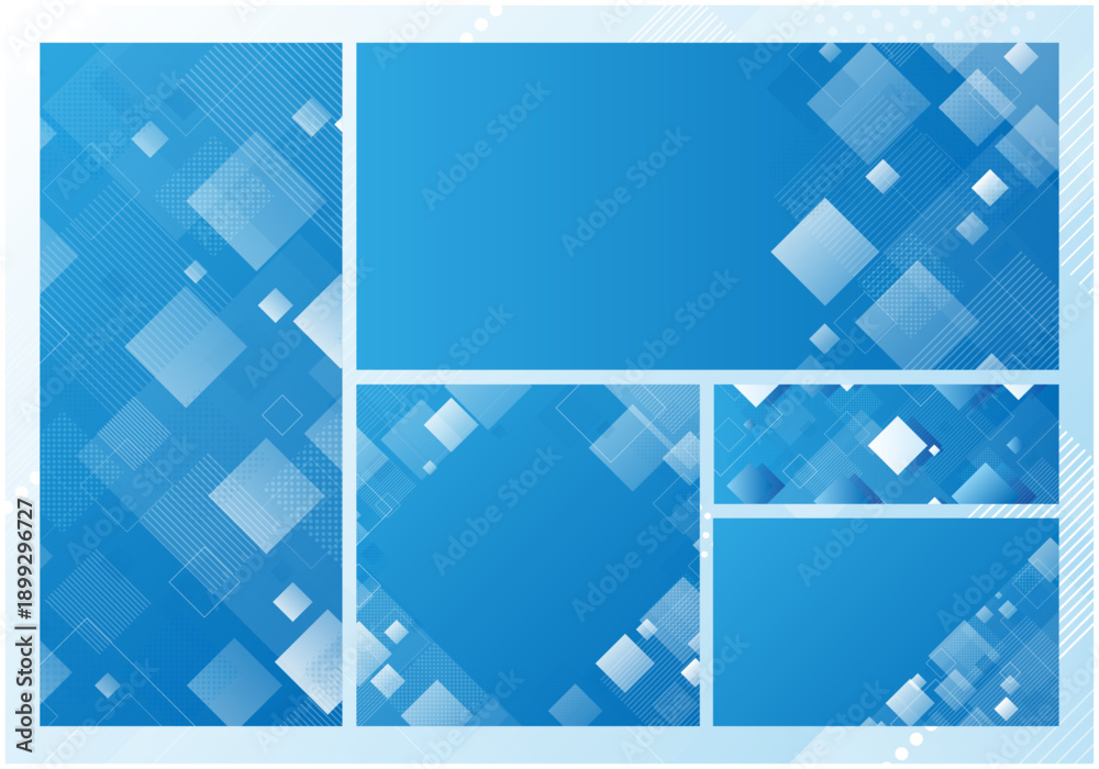 Fototapeta premium 抽象的な青色のビジネスイメージのセット素材