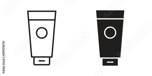 Cream tube icon in a simple, black and white style.