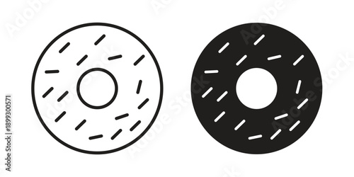 Donut icon in a simple, black and white style.