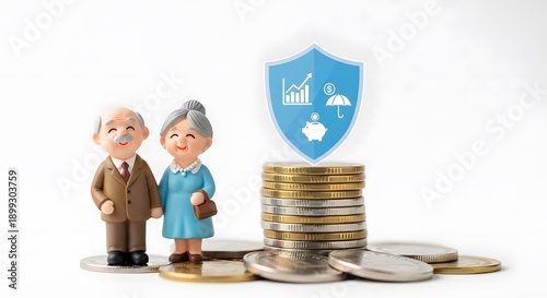 Retirement Savings and Financial Protection Concept for Elderly Couple
