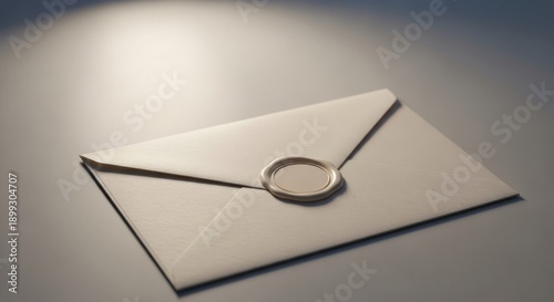 Top View Envelope with Wax Seal on Dark Surface