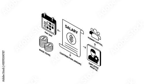 SEO Title
Payroll management web banner vector with isometric salary payment and employment icons on white background