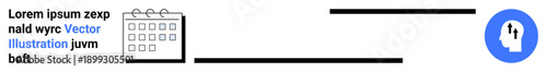Time management, planning, learning, creativity, productivity, decision-making. A calendar icon and human head with informational flow connections. Time management and planning explained