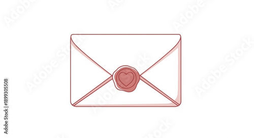Sealed red envelope with wax stamp on white background symbolizing official or formal correspondence