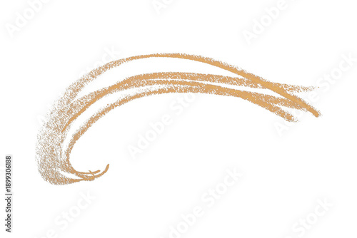 Orange pencil strokes isolated on transparent background

