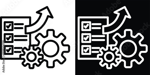 implementation Two-tone version in black and white background