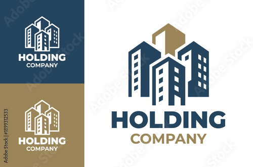 Billede på lærred Holding Company Logo Modern Minimalist Investment Group Identity.