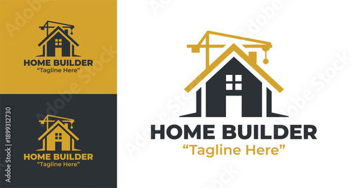 Home Builder Logo Modern Minimalist Housing Company Identity.