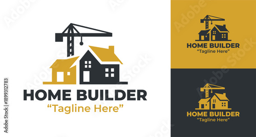 Home Builder Logo Modern Minimalist Property Development Identity.