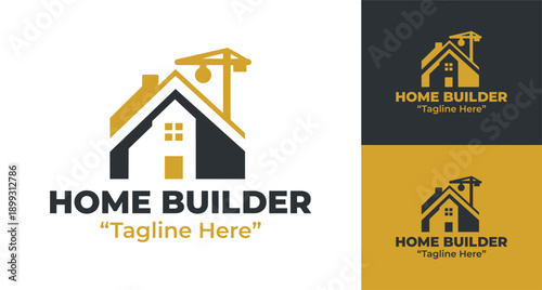 Home Builder Logo Modern Minimalist Residential Property Brand.