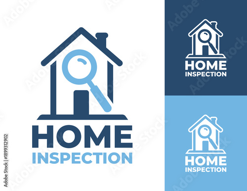 Bild auf Leinwand Home Inspection Service Logo Modern Minimalist Property Evaluation Identity