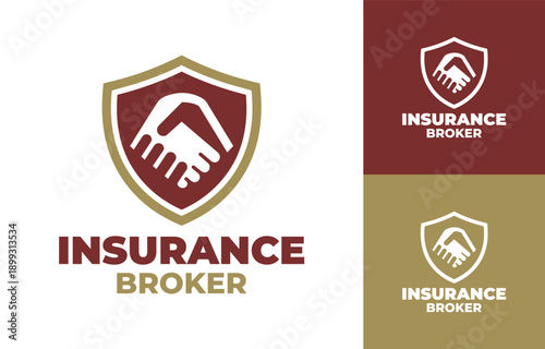 Insurance Broker Logo Modern Minimalist Coverage Service Identity.