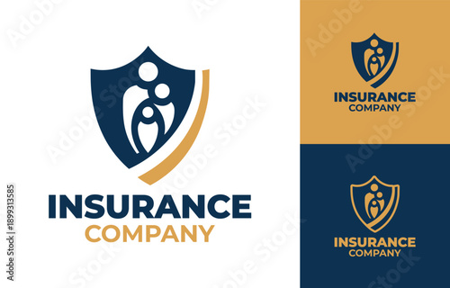Insurance Company Logo Modern Minimalist Financial Protection Identity.