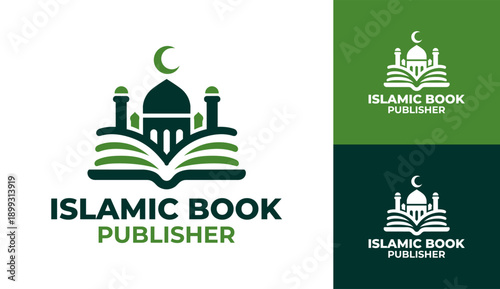 Islamic Book Publisher Logo Modern Minimalist Religious Literature Identity.