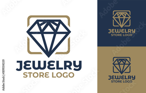 Jewelry Store Logo Modern Minimalist Luxury Gold Identity.