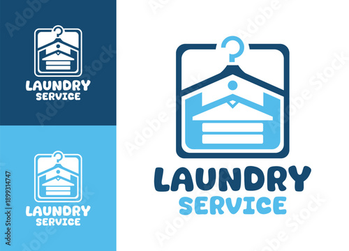 Laundry Service Logo Modern Minimalist Dry Cleaning Identity.