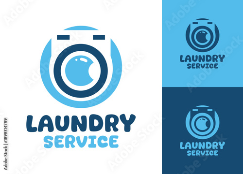 Laundry Service Logo Modern Minimalist Clothing Care Identity.