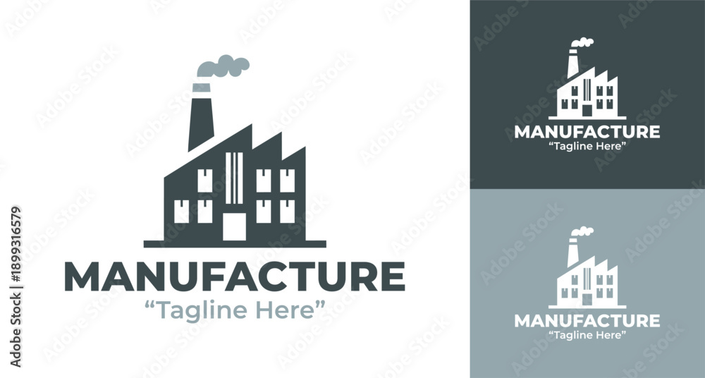 Fototapeta premium Manufacture Logo Modern Minimalist Production Company Identity